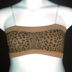 New Braza Bandeau Bra Leopard Print L 12-14